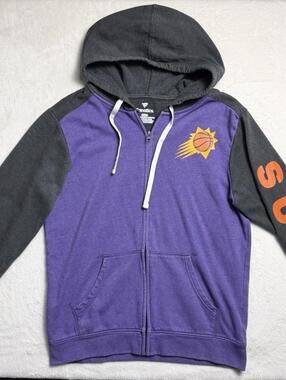 Phoenix Suns Fanatics Hoodie Men’s Medium Full Zip Purple Grey Down & Distance